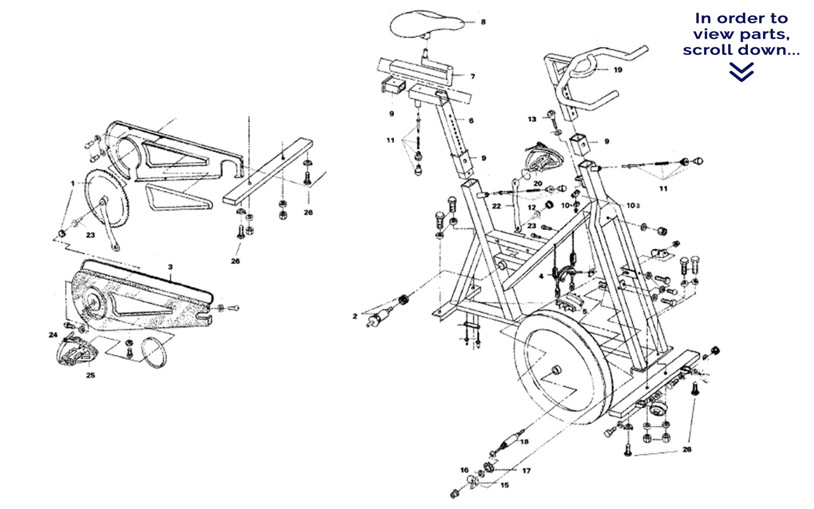 stationary bike parts